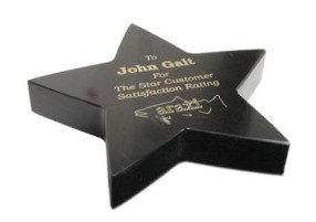 Black Marble Star Paperweight